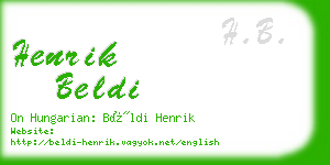 henrik beldi business card